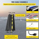 VEVOR 3 Pack 2 Channel Rubber Speed Bump Cable Protector Ramp 11000lbs per Axle view 3