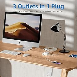 TiFFCOFiO Indoor Extension Cord, 2 Prong 6 Feet
