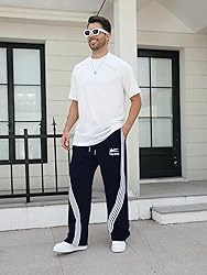 GORGLITTER Men's Baggy Wide Leg Sweatpants Y2K