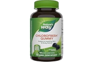 NATURE'S WAY Nature’s Way Chlorofresh Chlorophyll Gummies, Supports Healthy Skin and Body Detox*, Internal Deodorant*, Orchard Fruit Flavored, 60 Gummies