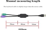 GELRHONR PS/2 to USB Cable Adapter for Keyboard Mouse Plug Play Black view 2