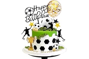BANBALLON 28 PCS Soccer Cake Topper Soccer Ball Player Cake Decorations for Soccer Birthday Party Sport Party Supplies