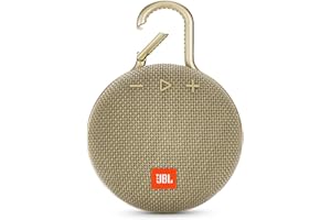 JBL Clip 3, Desert Sand - Waterproof, Durable & Portable Bluetooth Speaker - Up to 10 Hours of Play - Includes Noise-Cancelling Speakerphone & Wireless Streaming