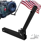 VANROUG Hitch Flag Pole Holder, Universal Trailer Hitch Flagpole Mount for All 2 Inch Hitch Receiver, Angled Flag Pole Holder Fit for Truck, SUV, RV, Pickup, Jeep, Camper