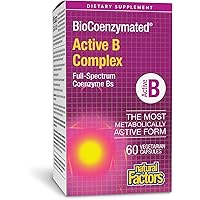 Natural Factors Active B Complex | Metabolism Support, Stress Relief Dietary Supplement | Suitable for Vegans (60 Vegetarian 