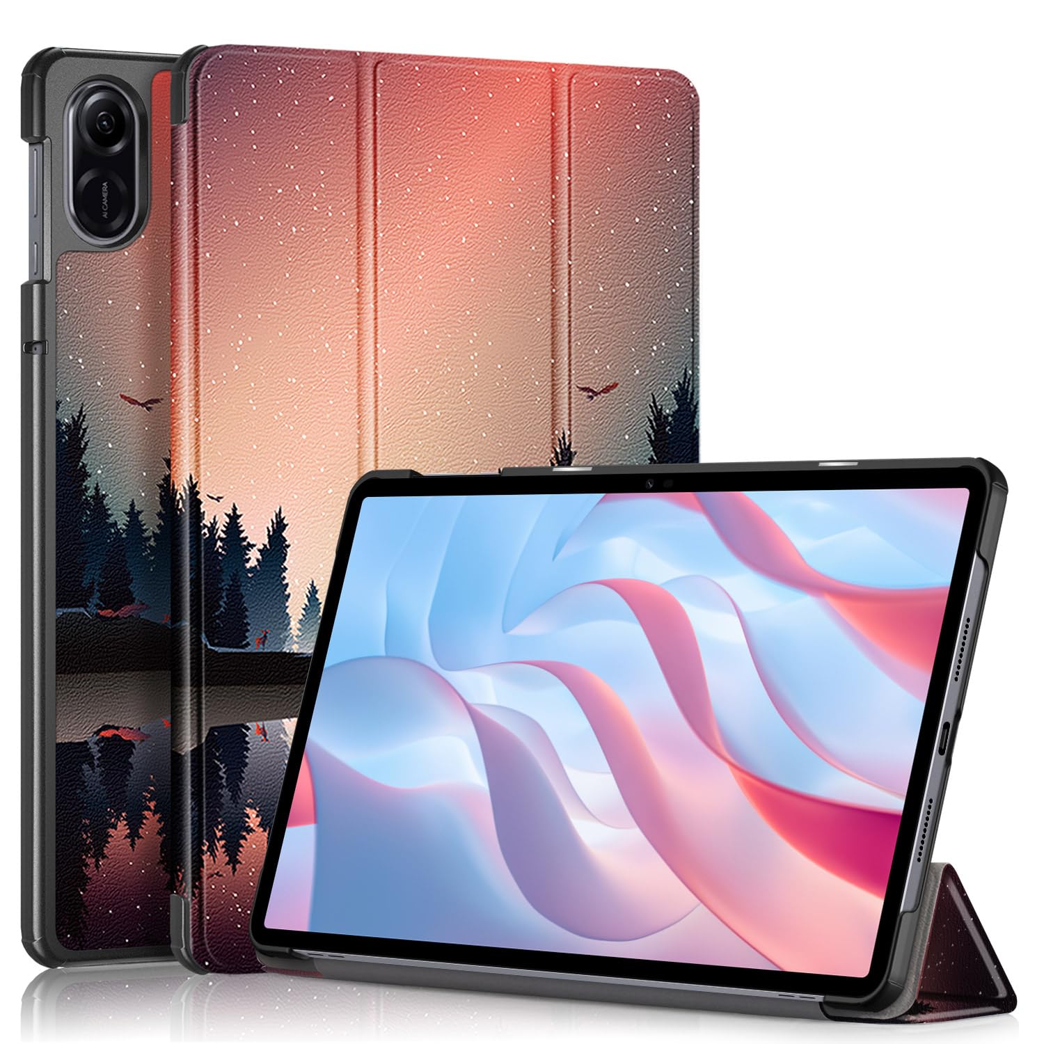 QINOUK Case for Honor Pad X9, [Stand Feature] Ultra Thin Smart Cover with Auto Sleep Wake, PU and PC Anti-scratch Protective Case, for Honor Pad X9-4