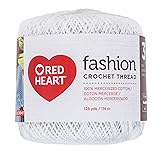 Red Heart Fashion Size 3 Crochet Thread, White