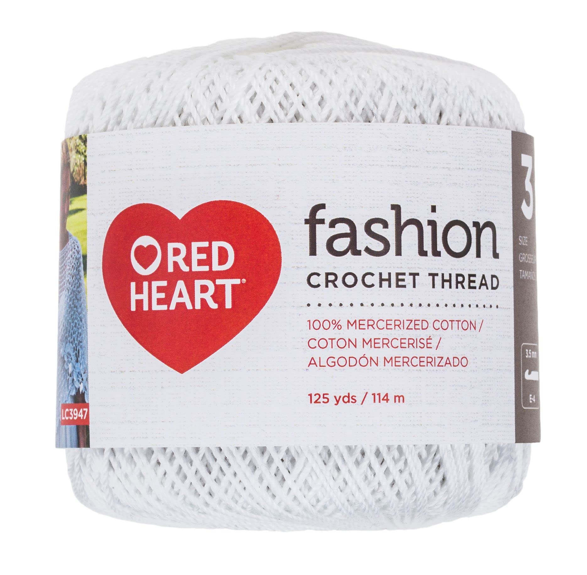 Photo 1 of Red Heart Fashion Size 3 Crochet Thread, White
