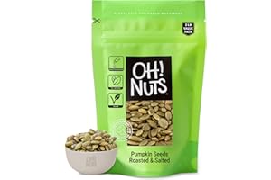 Oh! Nuts Pumpkin Seeds - Roasted Salted - 2 lb - No Shell Pepitas - Packed in New York Zip-Seal Bag for Exceptional Freshness