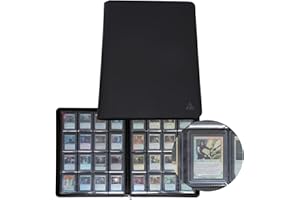 Rayvol 16-Pocket Toploader Binder, Holds 512 Toploaders 16 Pocket Top Loader Card Storage Case, 500 + Ringless Double-Sided Pockets for Cards in 3 x 4'' Toploaders