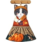 PAT JUUMG Cat Hand Towels, Cute Decorative Hanging Face Towels for Bathroom Kitchen, Super Absorbent Soft, Cat Lovers Gifts for Women, Housewarming for People Who Love Cats