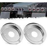 Partsam 2Pcs Watermelon Lights Bunk Adapter, Stainless Steel Round Marker Light Bezel Cover, Mounting Bracket for Any 4" Hole, Light Not Include
