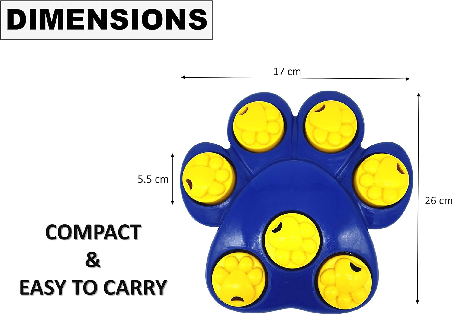 Pet Toys PAW PUZZLE Interactive Dog Toys for Boredom Hide Treat and Train Dog Activity Toy Fun Game for Slow Feeding Pet Food Bowl (Blue) - Image 5