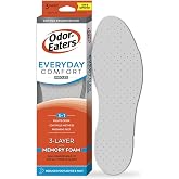 Odor-Eaters Everyday Comfort Insoles, Foot Odor Eliminating Insert, 3 Count | Long lasting refreshing odor control for everyday use, breathable supportive memory foam shoe layer for all day comfort