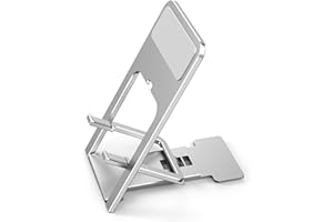 Cell Phone Stand, Foldable Plastic Phone Holder for Desk, Adjustable Portable Travel Stand, Compatible with iPhone 17 16 15 1