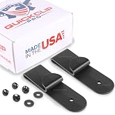 QuickClip Pro J Clips Style Holster Under the Belt Hidden IWB Tuckable Kydex JClip for 1.50" Gun Belts, Black with mounting Hardware Made in USA