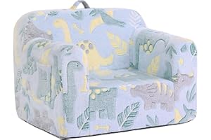 Givjoy Toddler Chair Plush Kids Couch, Comfy Glow in The Dark Armchair with Removable and Washable Cover Carrying Handle Kids Sofa, Convertible Reading Chair Toddler Couch for Girls and Boys