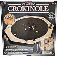 Kroeger Crokinole 4 in 1 Deluxe Wooden Board Game Set