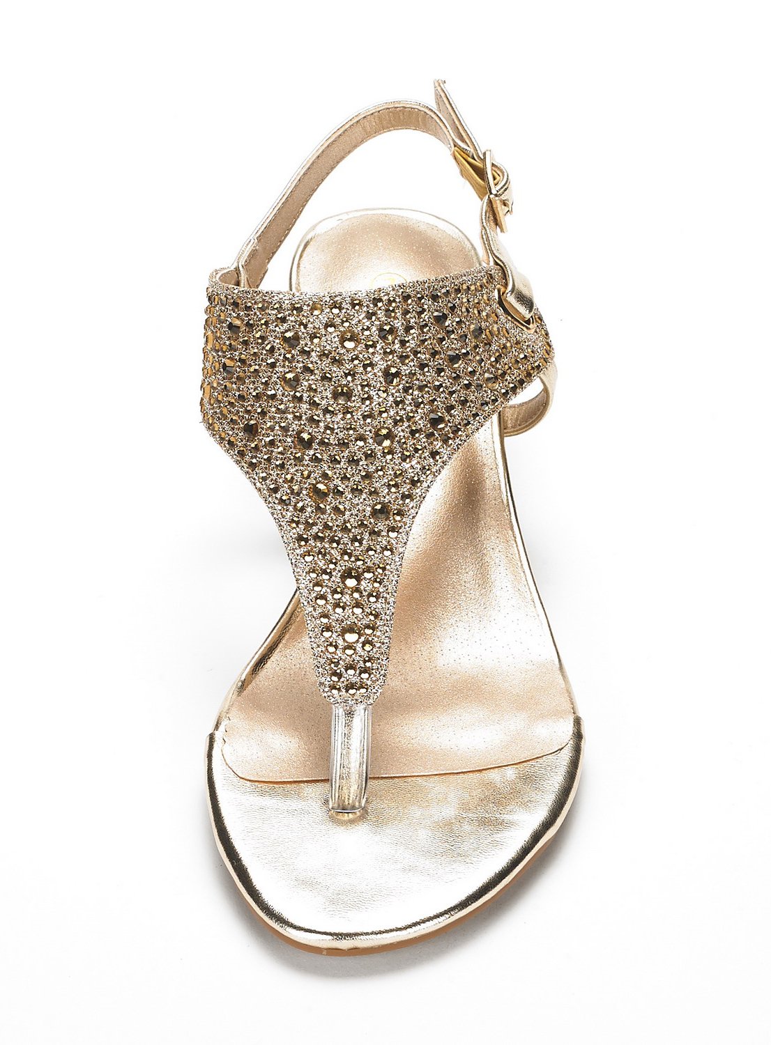 DREAM PAIRS Women's Aditi-New Gold Low Wedge Dress Sandals - 6 M US - Image 5
