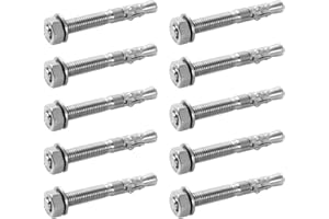 QWORK 10 Pack 5/16" X 2-3/4" 316 Stainless Steel Wedge Anchor for Office, Garage, Marine