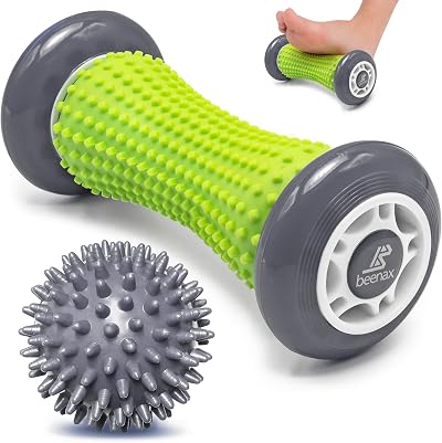 Beenax Foot Massage Roller and Spiky Ball Set for Foot Pain Relief