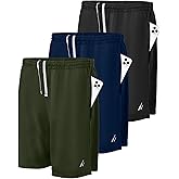 NY Threads 3 Pack Men's Athletic Shorts Quick Dry Lightweight Workout Running Gym Shorts with Pockets