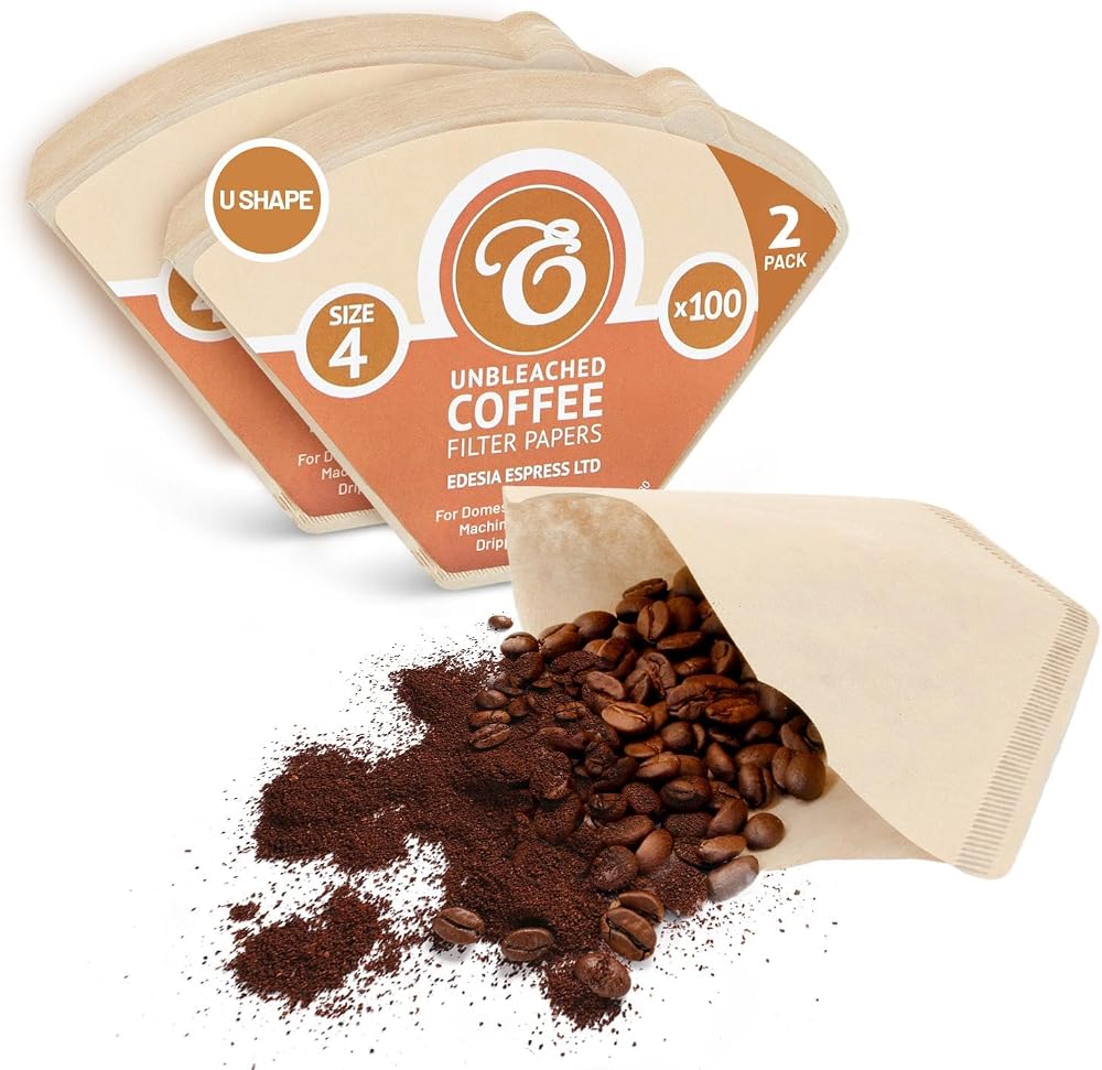 Edesia Espress 200 Size 4 Unbleached Coffee Filter Papers Cones