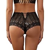 Banamic Cheeky Underwear for Women Lace No Show Bikini Soft Breathe Seamless Panties