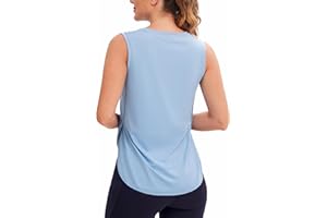 JOYSPELS Ice Silk Workout Tank Tops for Women Cool-Dry Sleeveless Loose Fit Yoga Shirts Long Athletic Tops for Women