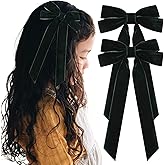2PCS Velvet Hair Bows Green Hair Ribbon Clips Big Fall Alligator Clips Hair Accessories for Women Girls Toddlers Kids Baby