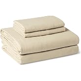 Amazon Basics King Bed Sheet, 4-Piece Bedding Set, Double Brushed Microfiber, Ultra Soft, Easy Care, Beige
