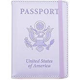 Passport Holder for Travel, Leather Passport Cover Wallet Case RFID Blocking Passport Book Holders for Travel Women Men Famil