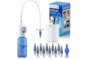 LEBBTL Ear Wax Removal, Manual Ear Irrigation Flushing System, Ear Wax Removal Tool, Safe and Effective Ear Cleaning Kit, Ear Cleaner - Includes Basin,10 Tips