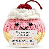 hixkvpen Birthday Gift for Women Sister Friend Emotional Support Crochet Crochet Cake, Cute Birthday Party Decorations Cupcake Inspirational Gifts for Mom Daughter Girlfriend Bestie