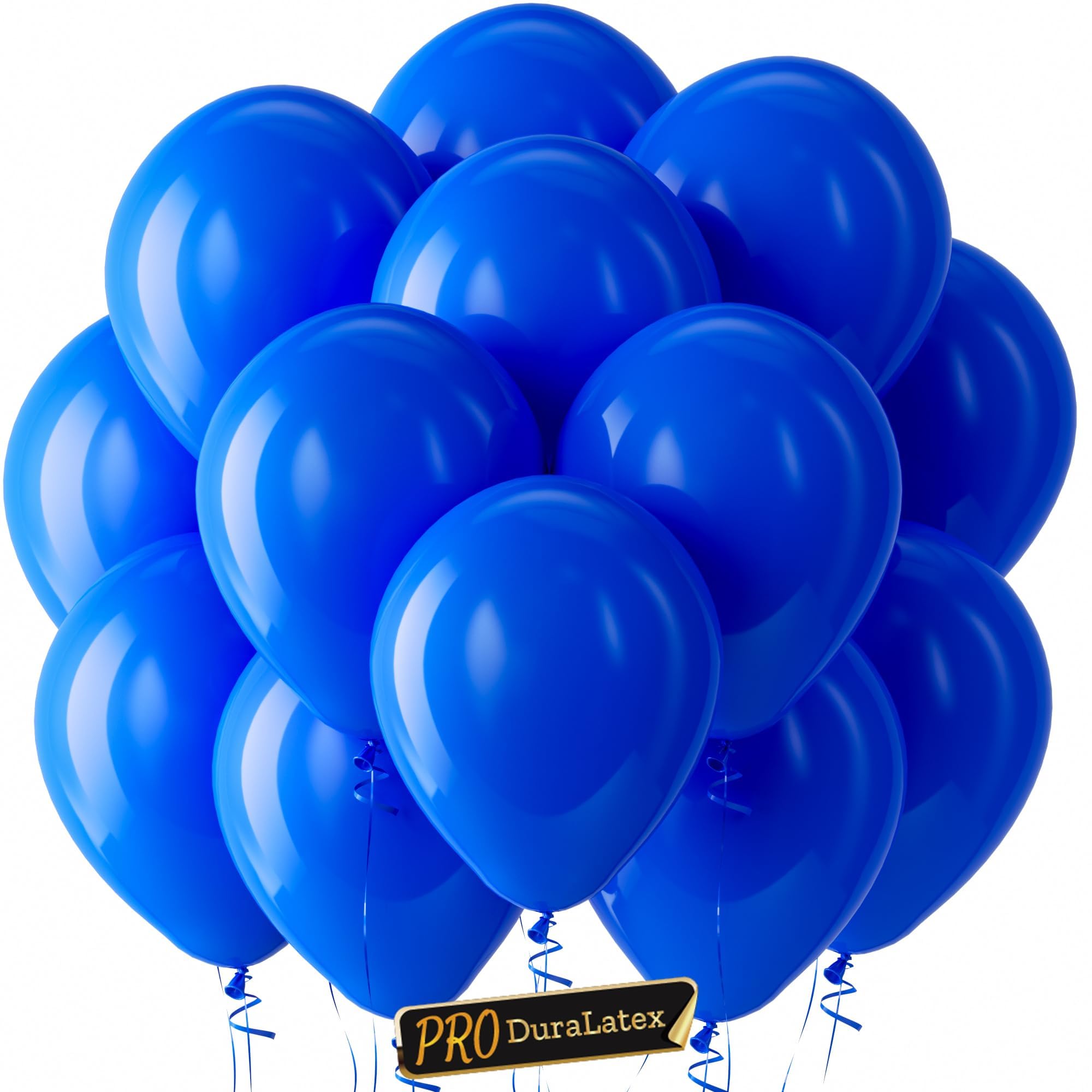 Bezente Pro Duralatex Royal Blue Balloons - 100 Pack 12 inch Extra-Thick Blue Balloons for Long-Lasting Professional Party Decorations, Large Birthday Graduation Wedding