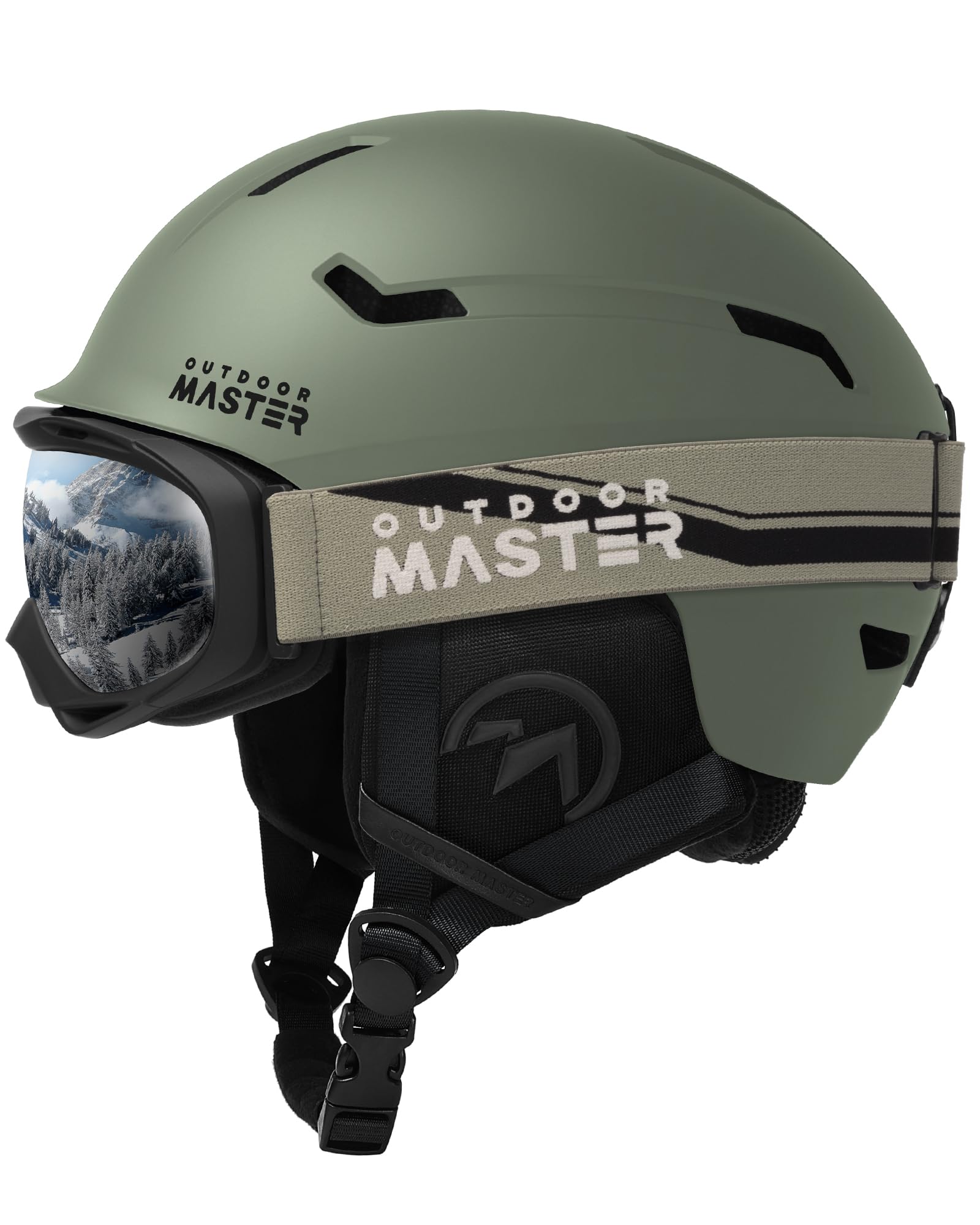 OutdoorMaster Ski Helmet Set,Snowboard Helmet with Goggles for Adults - Durable PC Shell, Protective EPS Foam & 10 Cooling Vents -Snow Helmets for Men, Women & Youth Image