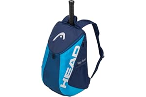 HEAD Tour Team Tennis Backpack 2 Racquet Carrying Bag w/Padded Shoulder Straps & Shoe Compartment - Navy Blue, One Size