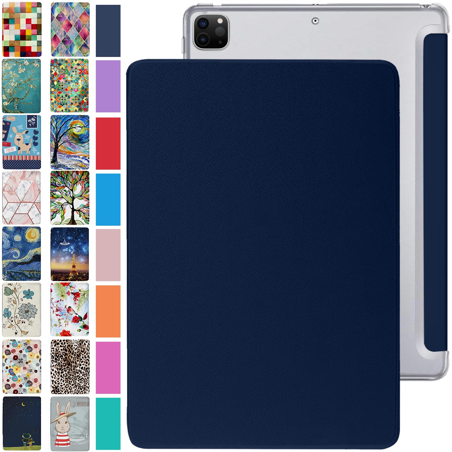 DuraSafe Cases for iPad Pro 12.9 inch 6 5 4 Generation Case A2436 MHNF3B/A MHNG3B/A MNXR3B/A MNXT3B/A A2378 MHNF3B/A MHNG3B/A A2229 MY2H2B/A A2461 MHNH3B/A MHNJ3B/A MHNL3B/A - Navy Blue