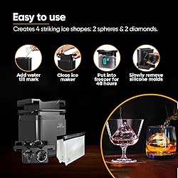 KAVE 22 Diamond Ice Cube Molds, Create 4 Clear Ice