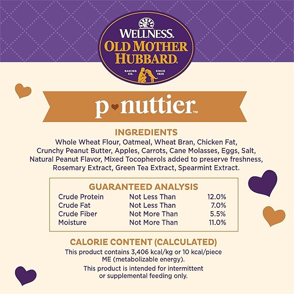 OLD MOTHER HUBBARD CLASSIC CRUNCHY NATURAL DOG TREATS, P-NUTTIER MINI BISCUITS, 20-OUNCE BAG