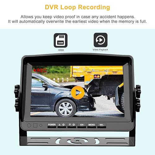 Wired 9 Monitor DVR 1080P Backup Camera For Truck Bus Reversing No