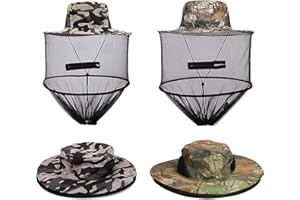 HIDLY Outdoor Mosquito Head Net Hat - Full Face Fly Protection Mesh Cap, Camping Hiking Insect Netting