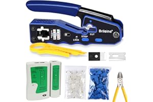 Brileine RJ45 Crimp Tool Kit Cat5e Cat6 Crimping Tool, RJ45 Crimper Kit
