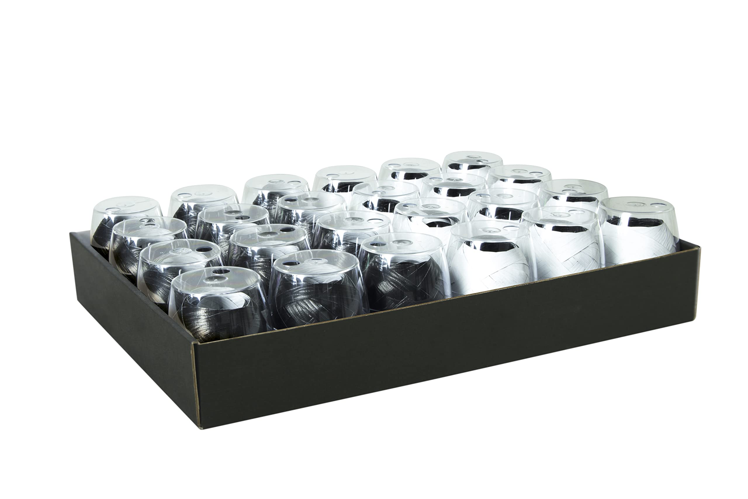 Clairefontaine 613250C - A Tray of 24 Ribbons for Gift Wrapping - Colour: Black and White - Dimensions: 7mmx10m - Accessories for Gift Wrapping, Personalising