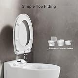 Pipishell Soft Close Toilet Seat White Oval Top Fix Stainless Hinges view 7