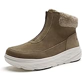 Women's Orthopedic Diabetic Wide Winter Ankle Boots: Comfortable Arch Support Plantar Fasciitis Warm Mid Snow Boots, Orthotic Casual Leather Dress Oxofrds Walking Shoes for Foot and Heel Pain