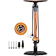 GOBKO Bike Pump with Gauge,Bicycle Floor Pump for Presta and Schrader Valves Bike Tire Pumps Inflator High Pressure 160PSI &
