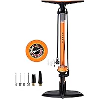GOBKO Bike Pump with Gauge,Bicycle Floor Pump for Presta and Schrader Valves Bike Tire Pumps Inflator High Pressure 160PSI & 