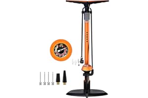 GOBKO Bike Pump with Gauge,Bicycle Floor Pump for Presta and Schrader Valves Bike Tire Pumps Inflator High Pressure 160PSI & 