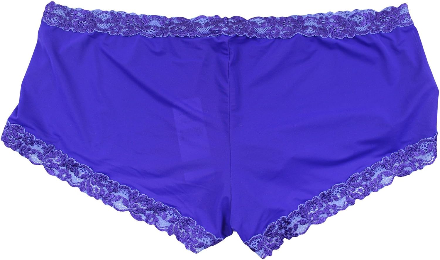 Natori Women's Blue Lace Trim Boyshort Panty, L Clothing
